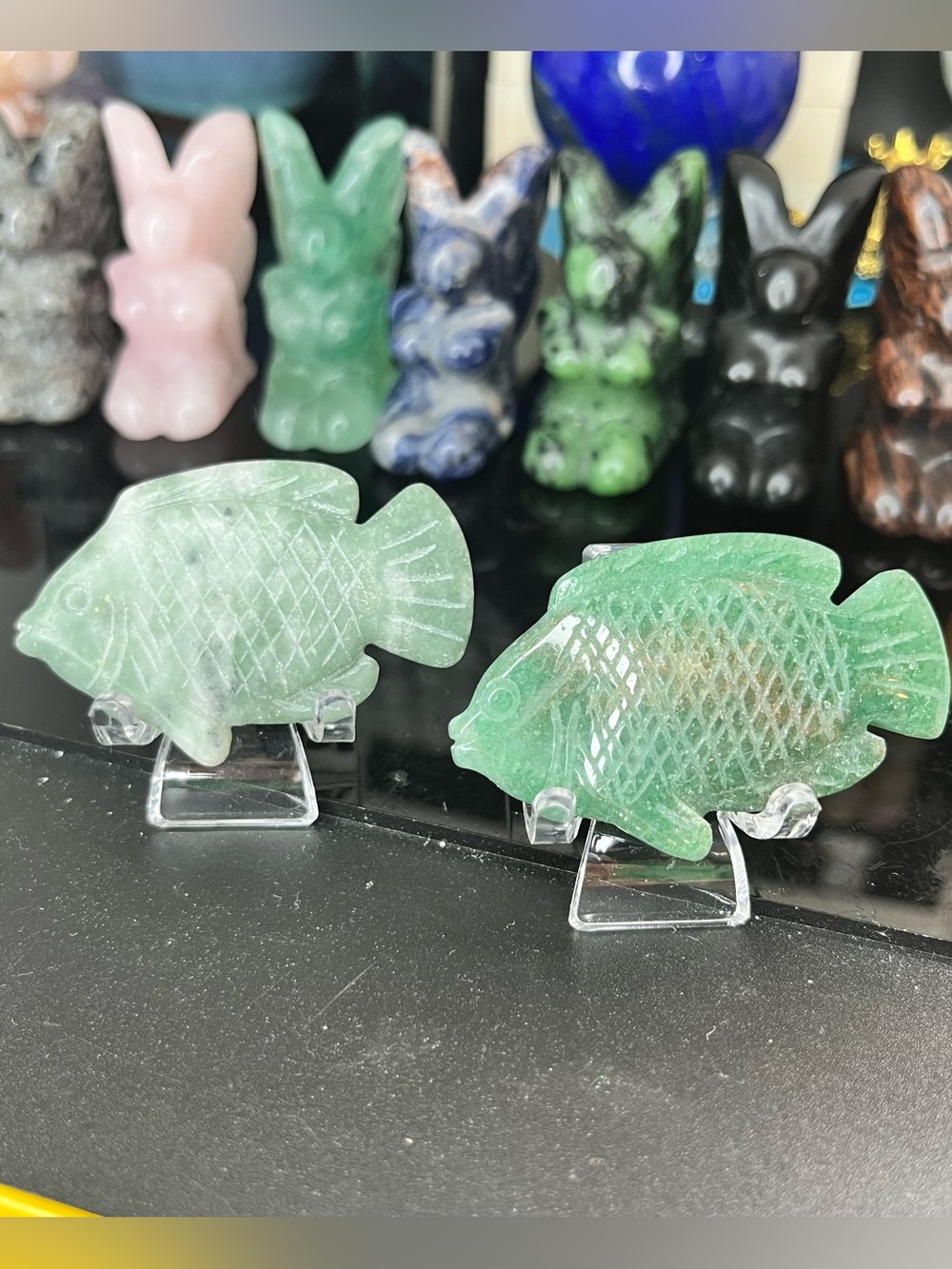 Green Fish Crystal Carvings